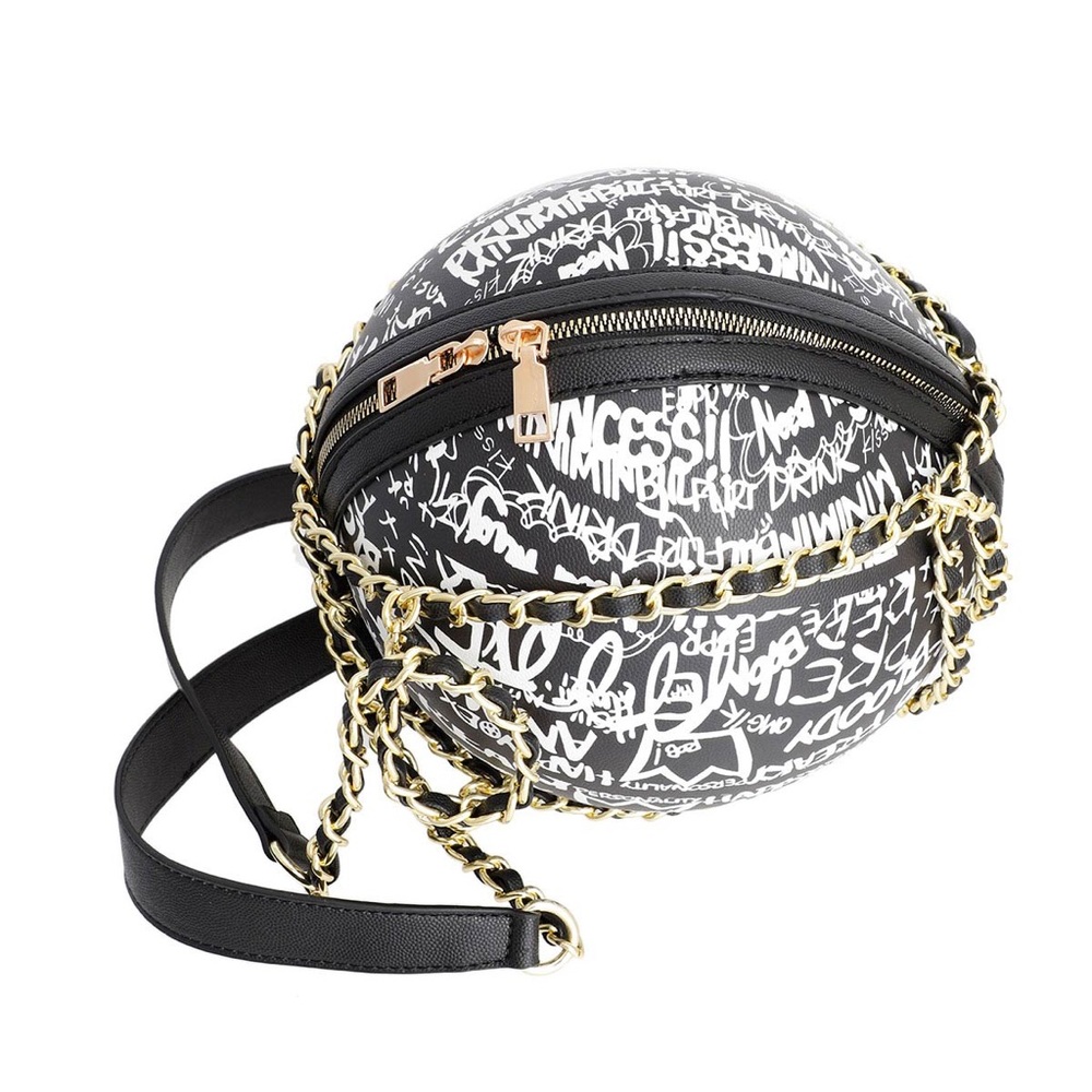 Black and White Graffiti Basketball Bag - Picture 2 of 3